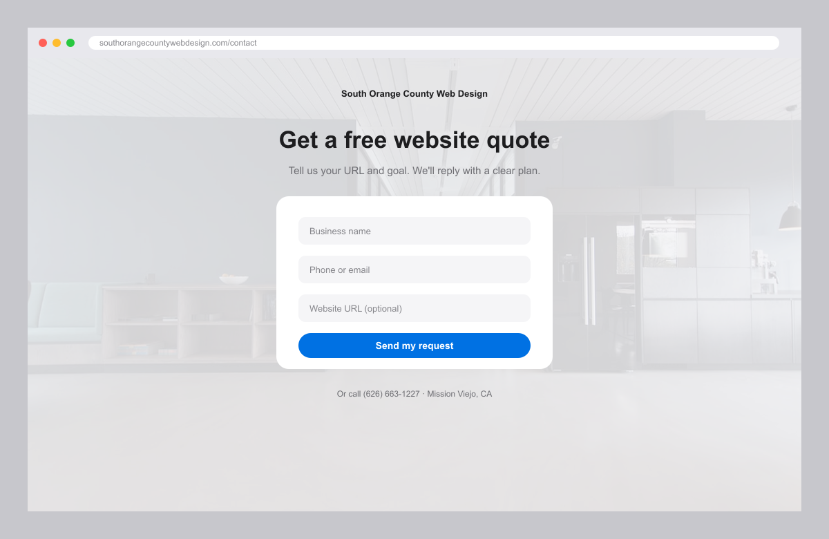 Single offer landing page website mockup